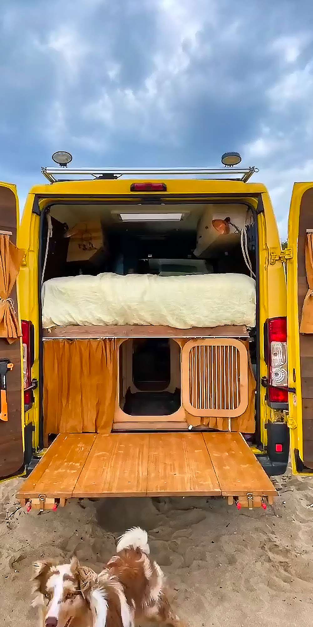 diy camper van conversion bed that turns into a couch