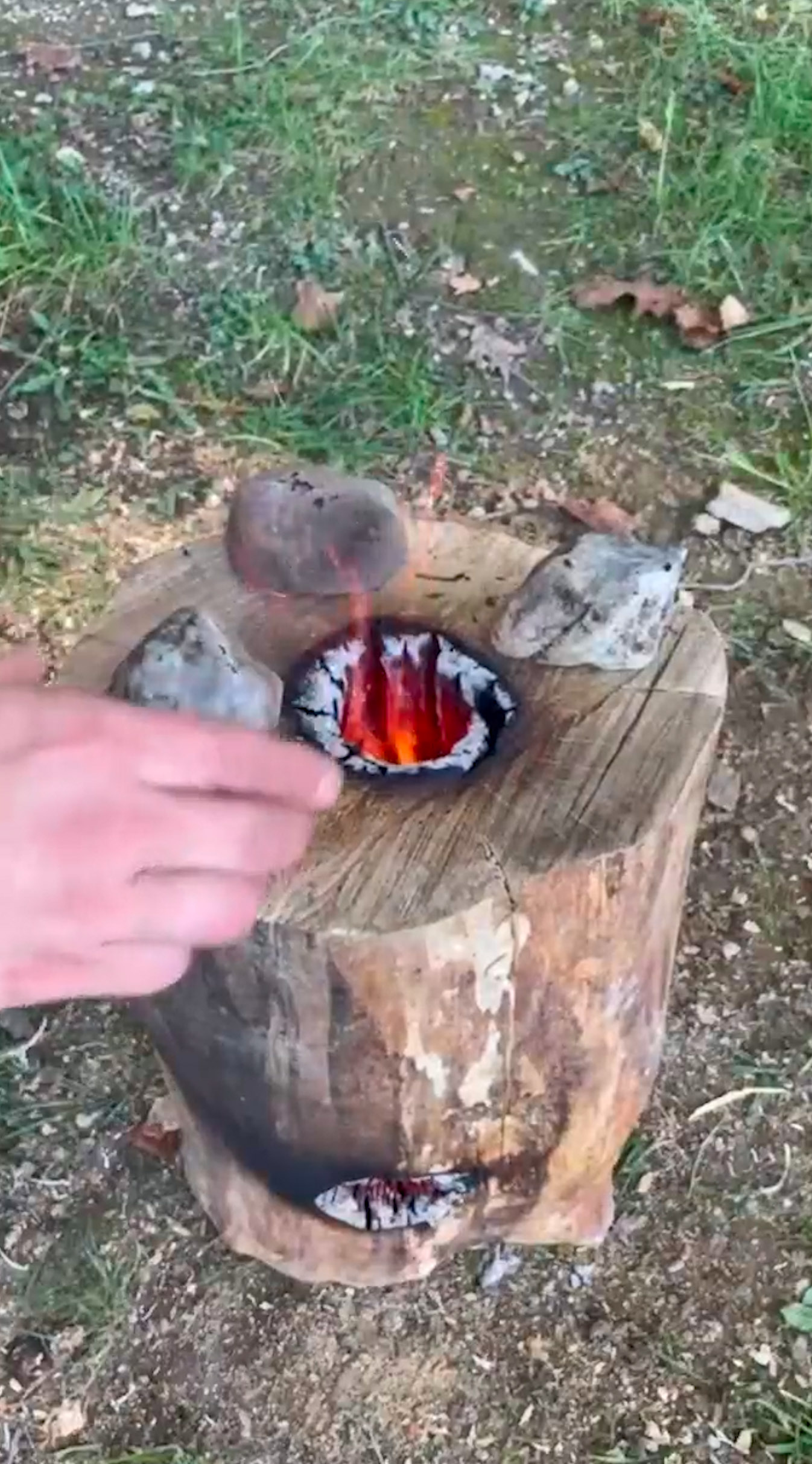 cooking with a log