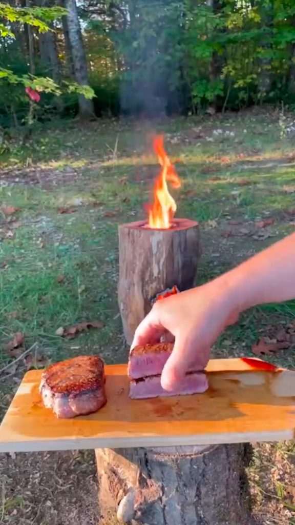 cooking with a log